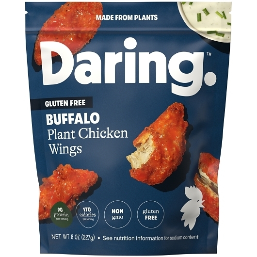 Daring Foods Plant-Based Gluten-Free Buffalo Chicken Wings, 8 Ounce -- 6 per case