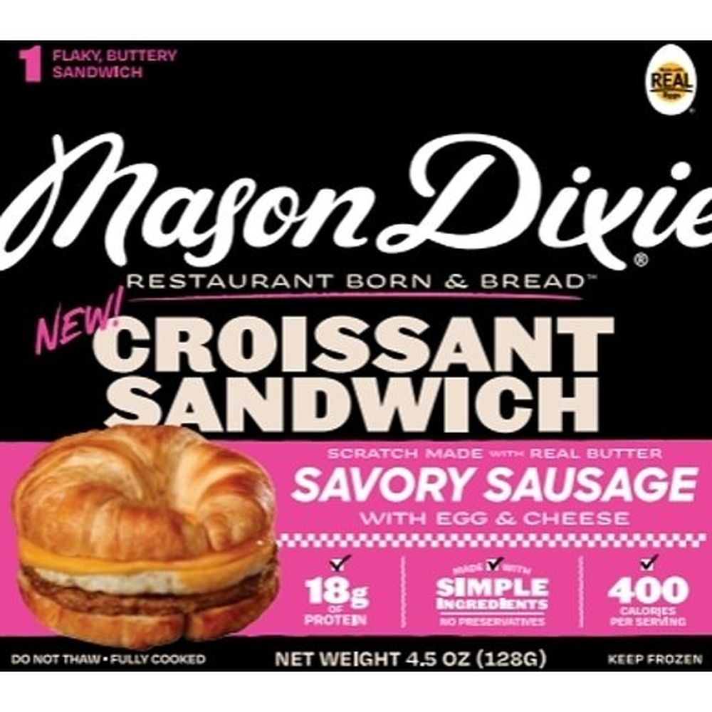 Mason Dixie Croissant Sandwich with Sausage Egg and Cheese, 4.5 Ounce -- 10 per case