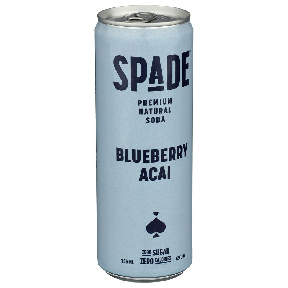 Spade Blueberry Acai Soda, 12 Fluid Ounce -- 12 per case