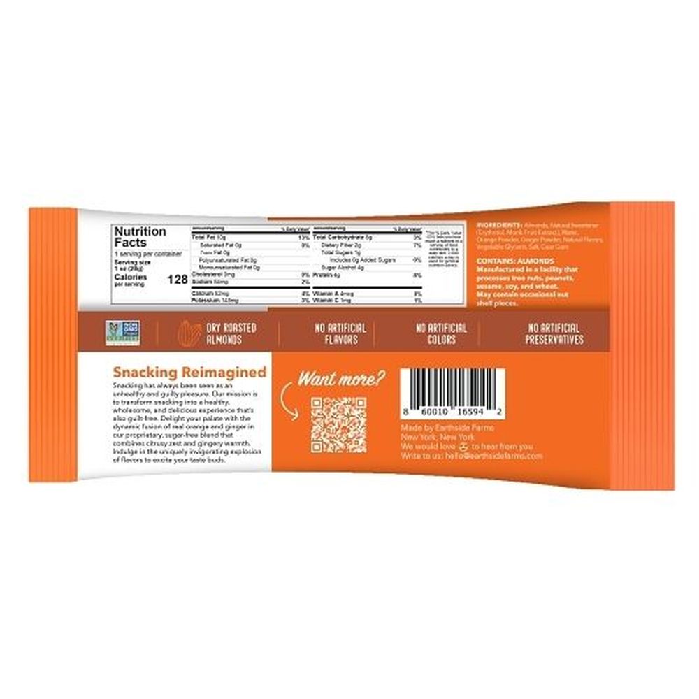 Earthside Farms Orange Ginger Almonds, 1 Ounce - 60 per case