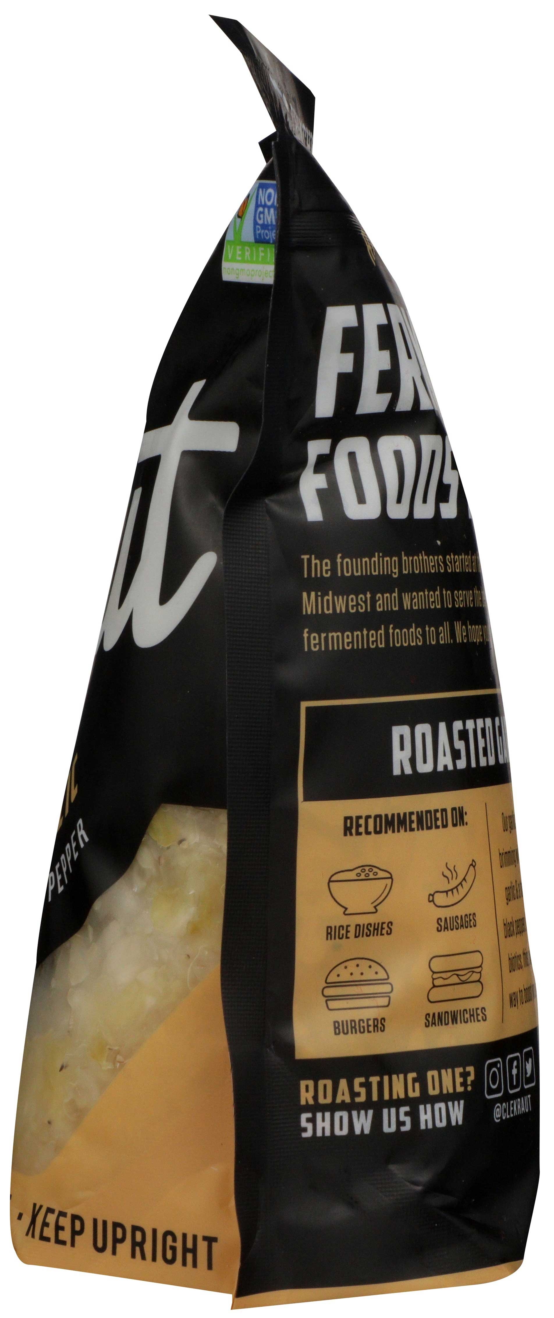 Cleveland Kraut Roasted Garlic Raw Sauerkraut, 16 Ounce -- 6 per case