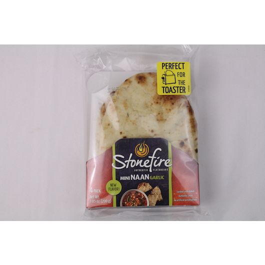 Stonefire Garlic Miniature Naan, 4 Count -- 14 Per Case