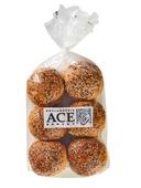 Ace Bakery 4 inch Sliced Black and White Sesame Bun, 72 count