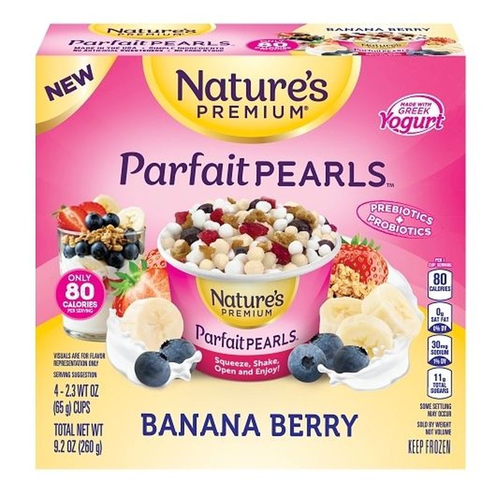 Natures Premium Banana Berry Parfait Pearls, 4 count -- 8 per case