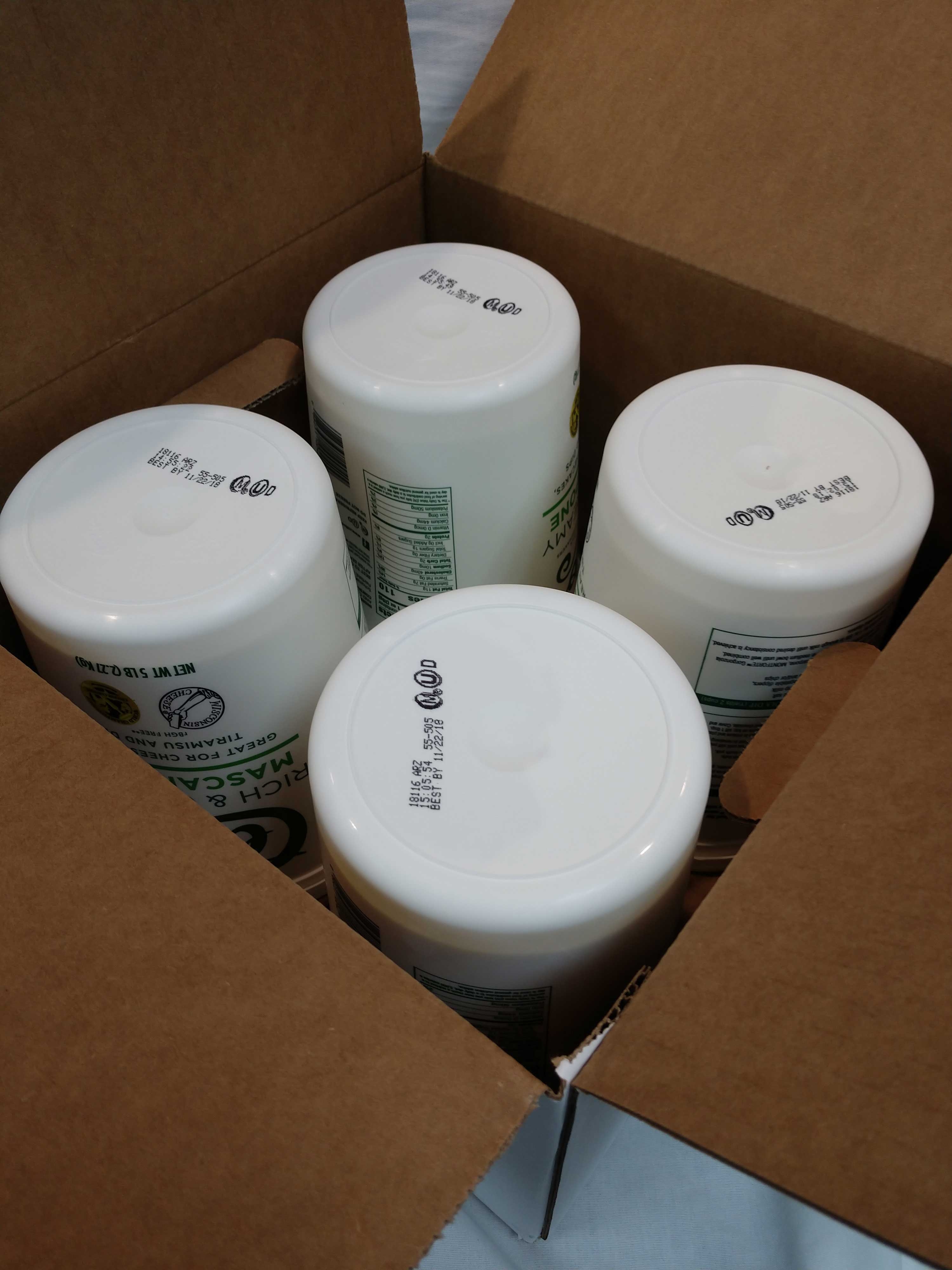 Cello Traditional Italian Style Fresh Mascarpone Cheese, 5 Pound -- 4 per case.