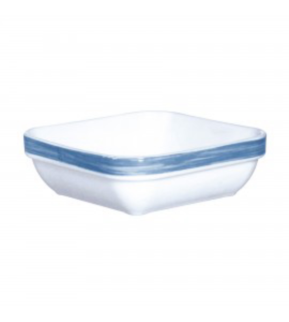 Arcoroc Brush Blue Jean Opal Fully Tempered Stacking Square Dish, 8 Ounce -- 24 per case.