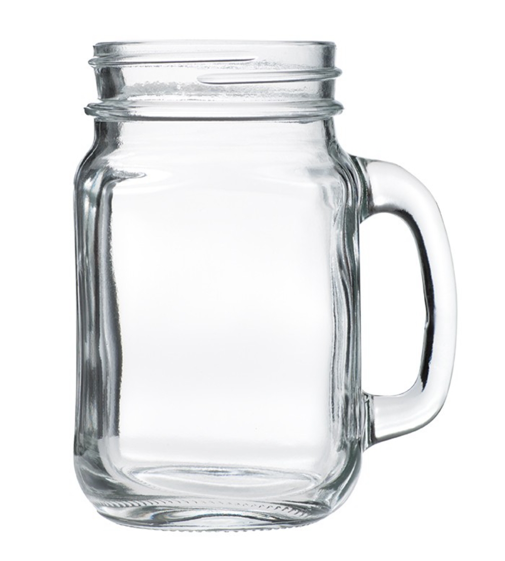 Luminarc Mason Jar With Handle, 16.5 Ounce -- 12 Per Case