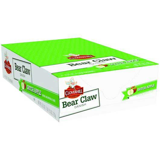 Cloverhill Bear Claw Dutch Apple Danish, 4.25 Ounce -- 36 Per Case