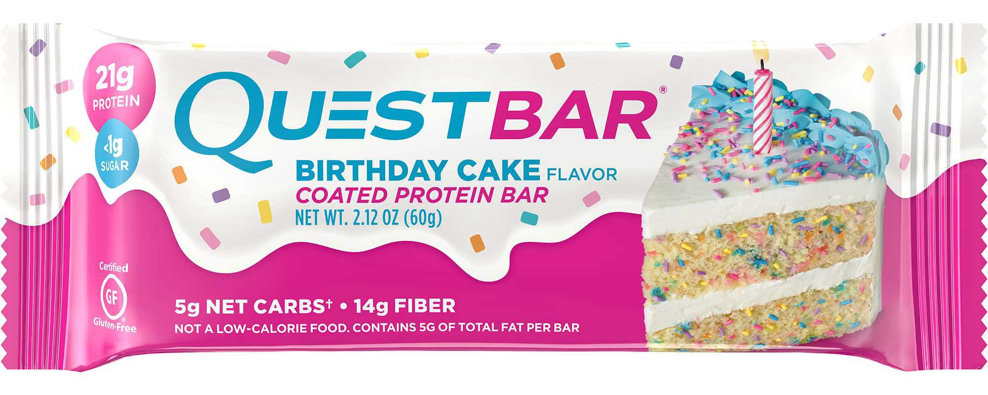 Quest Birthday Cake Protein Bar - Floorstand -- 72 per case