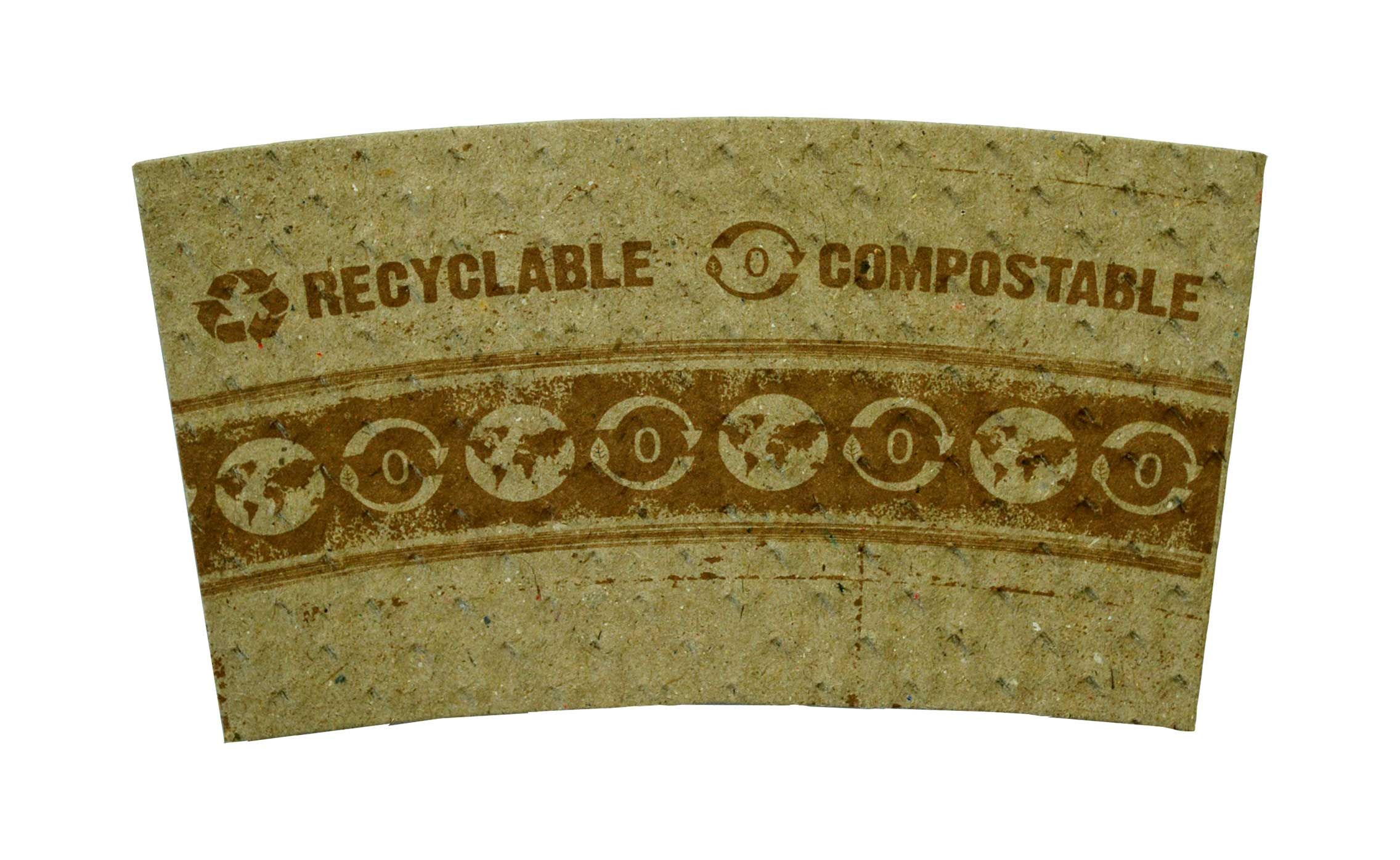 World Centric 100 Percent Pcw Paper Hot Cup Sleeve, 8 Ounce -- 1000 Per Case
