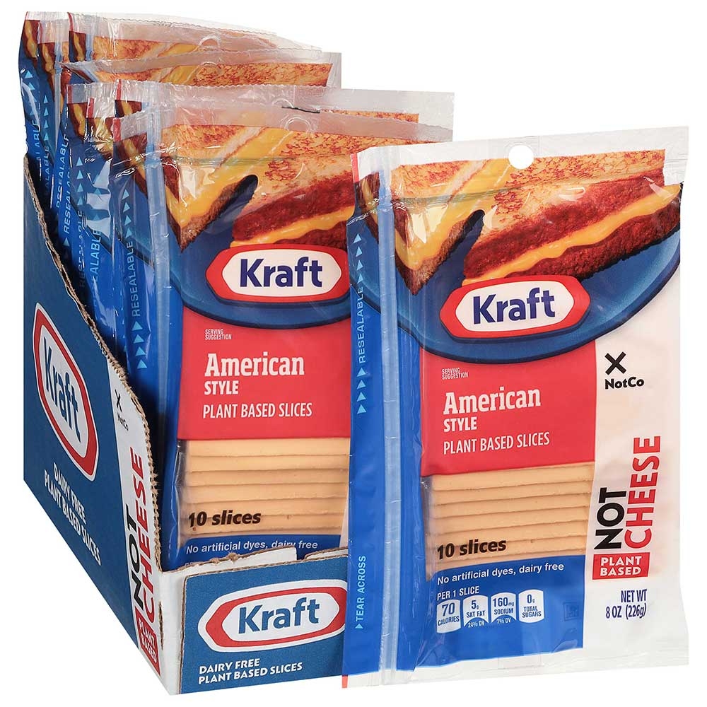Kraft Heinz Notco Plant Based American Style Cheese Slices, 8 Ounce -- 9 per case