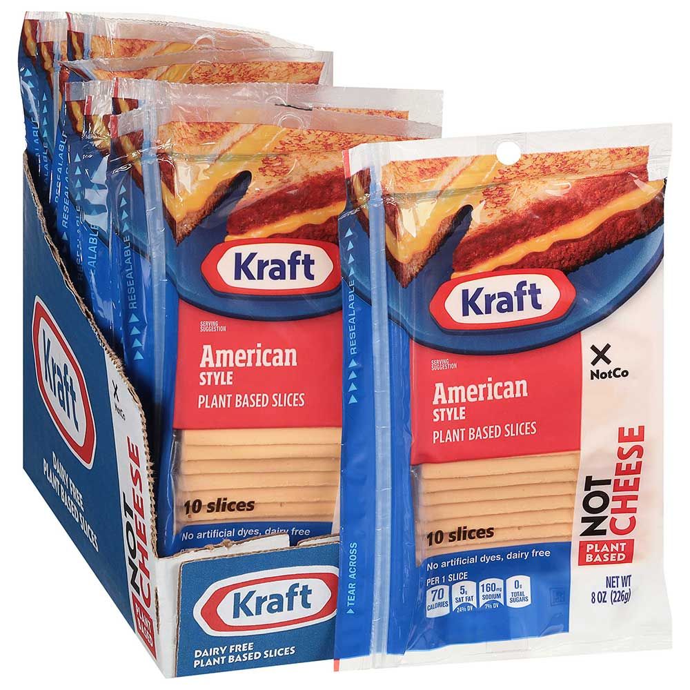 Kraft Heinz Notco Plant Based American Style Cheese Slices, 8 Ounce -- 9 Per Case