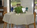 Intedge Ivory Poly/Cotton Blend Round Tablecloth, 90 inch
