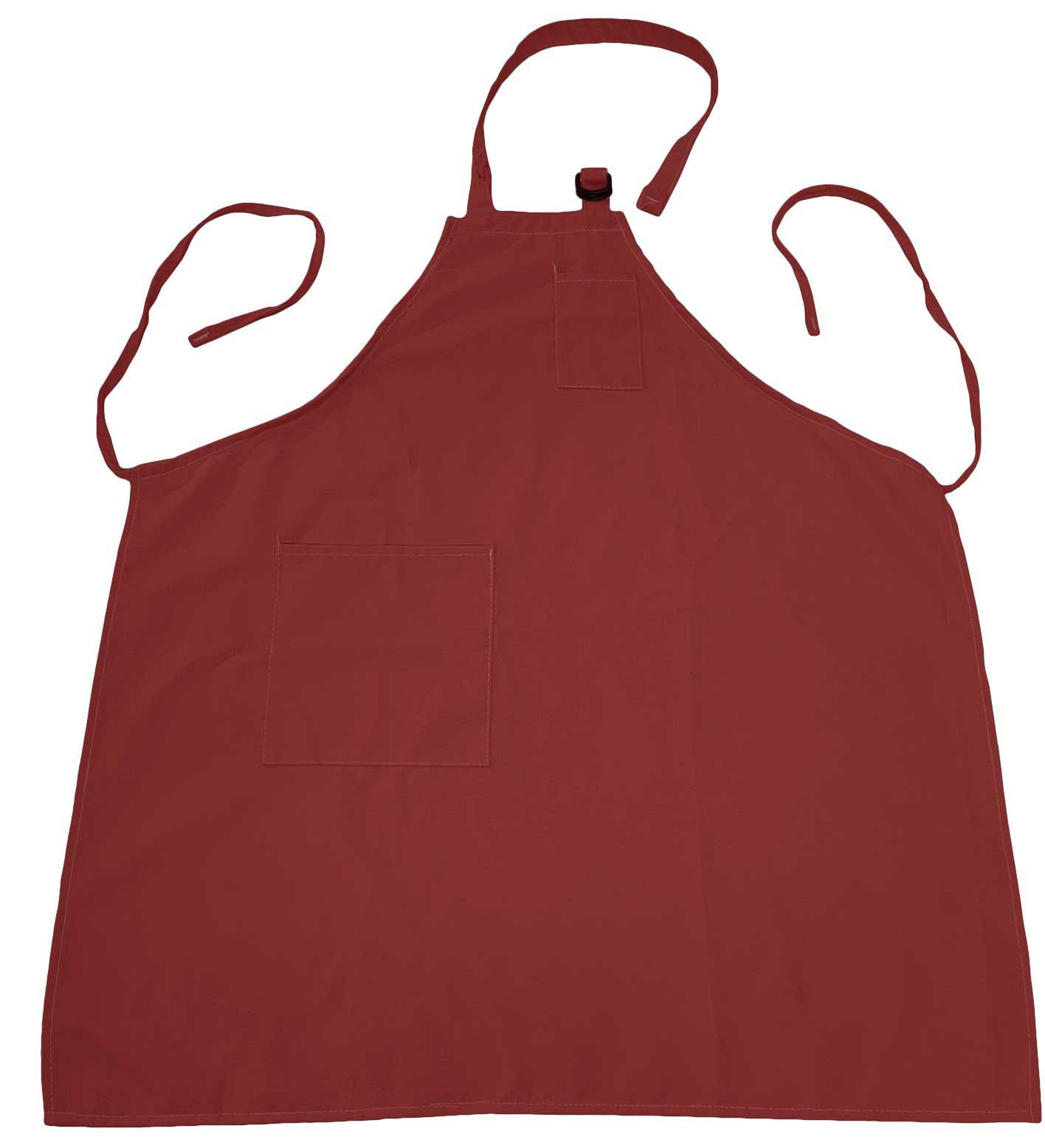 Intedge Red Poly/cotton Adjustable D Ring Apron With 2 Pockets