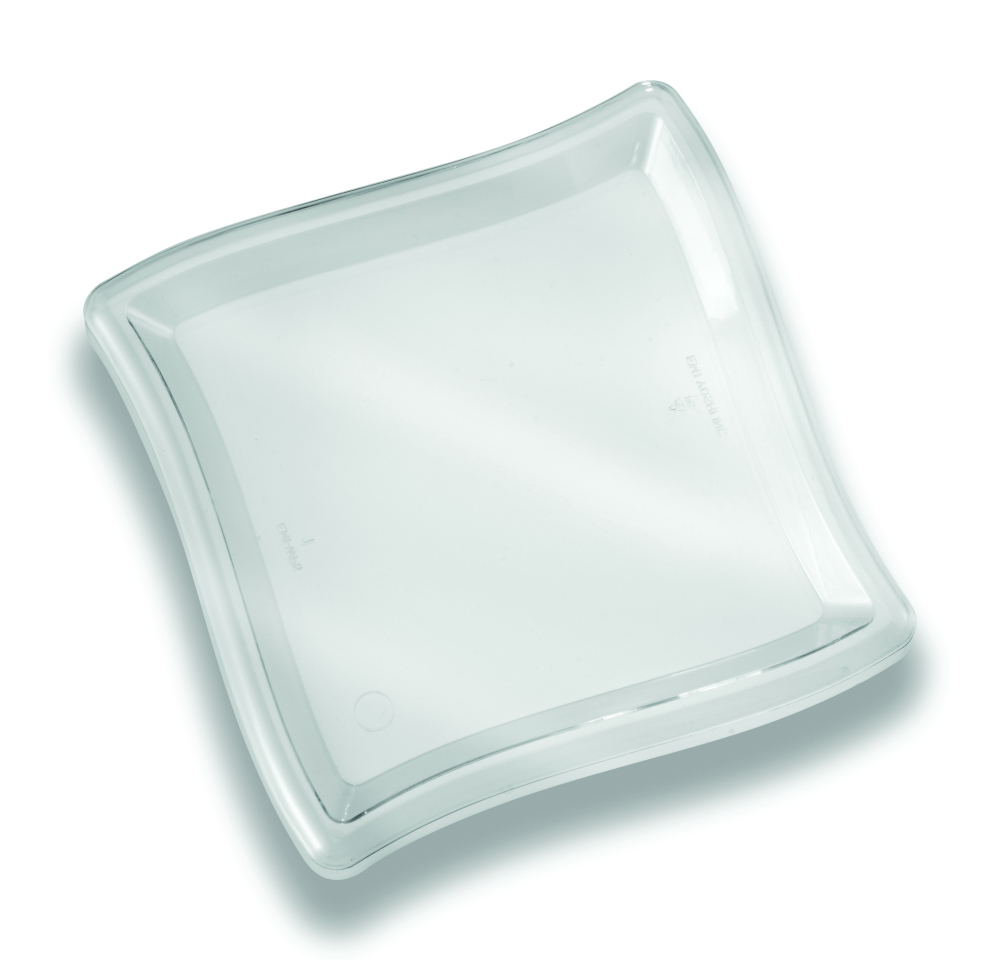 Waves Square Clear Plastic Plate, 6 inch -- 1440 per case.