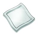 Waves Square Clear Plastic Plate, 9 inch -- 120 per case.