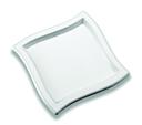Waves Square White Plastic Plate, 9 inch -- 120 per case.