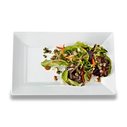 Yoshi Rectangle White Salad Plate, 10 X 6.5 Inch, 10 Count -- 12 Per Case