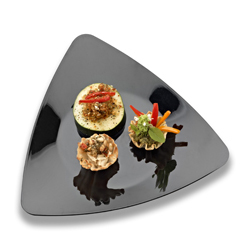 Triangles Black Salad Plate -- 120 per case.