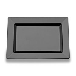 Yoshi Rectangle Black Dessert Plate, 10 Count -- 12 Per Case