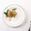 Glimmerware White and Gold Salad Plate, 7 inch, 10 count per pack -- 12 per case.