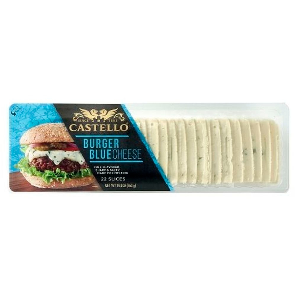 Castello Burger Blue Cheese Slices, 25 count - 7 per case