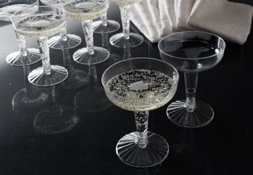 Yoshi Resposables Two Piece Old Fashioned Clear Champagne Glass, 4 Ounce -- 360 Per Case