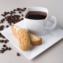 Yoshi Ware Emi Squares White Coffee Mug, 8 Ounce, 8 Count -- 12 Per Case