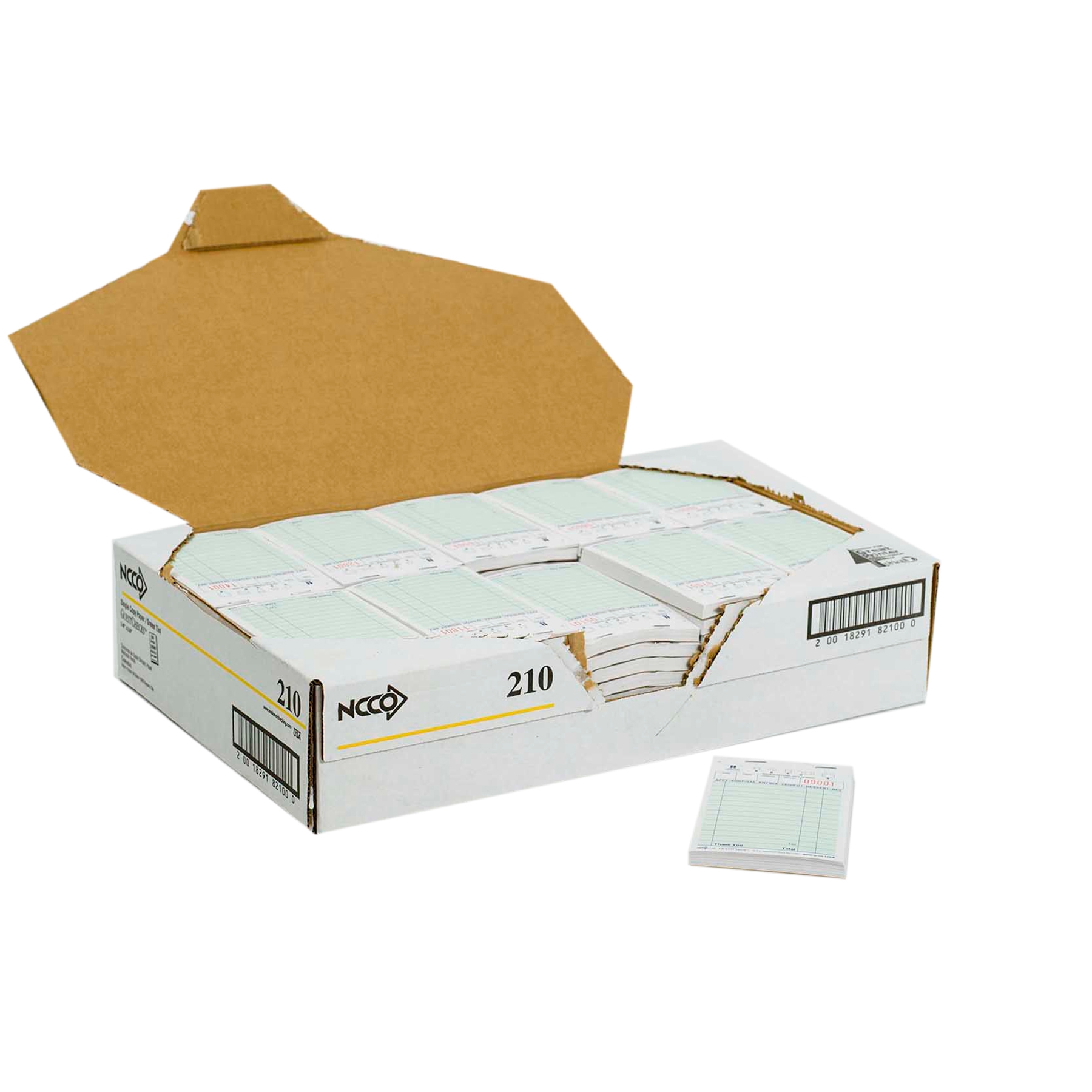 Guestcheck Paper - 1Part, Green 13 Line, 3.5 X 5.5 Inch, 100 Checks Per Book -- 10000 Per Case.