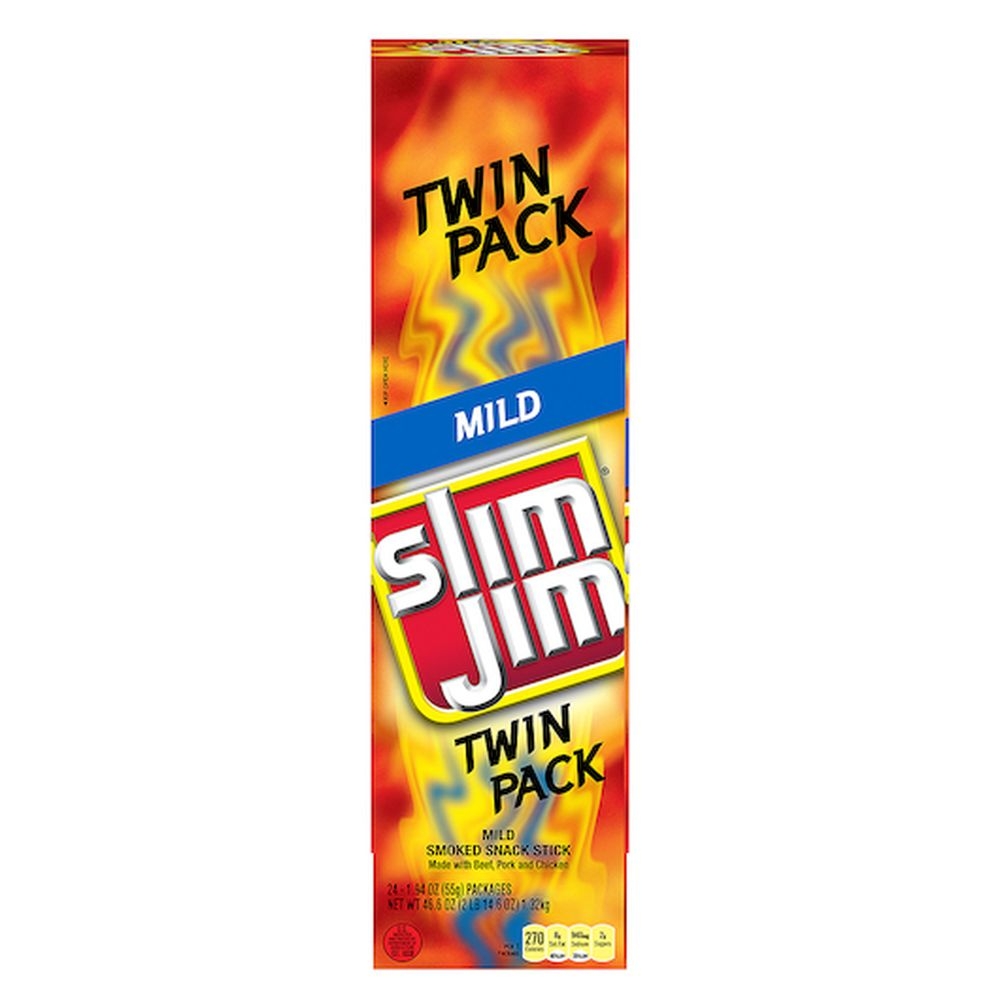 Slim Jim Snack-sized Mild Flavored Smoked Meat Snack Sticks, 1.94 Ounce -- 144 Per Case