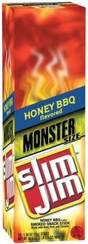 Slim Jim Honey Barbeque Monster Stick - 18 count per box -- 6 boxes per case