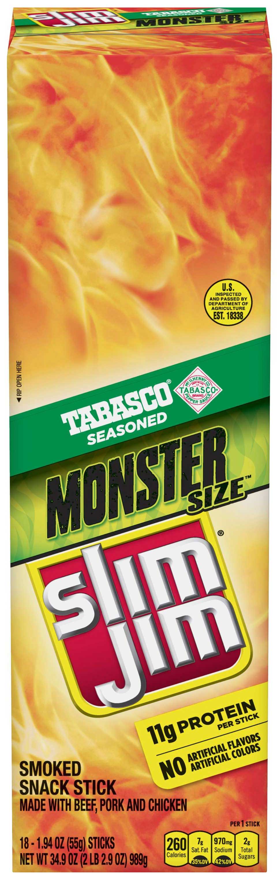 Slim Jim Monster Stick Assortment, 1.94 Ounce Stick -- 54 Per Case