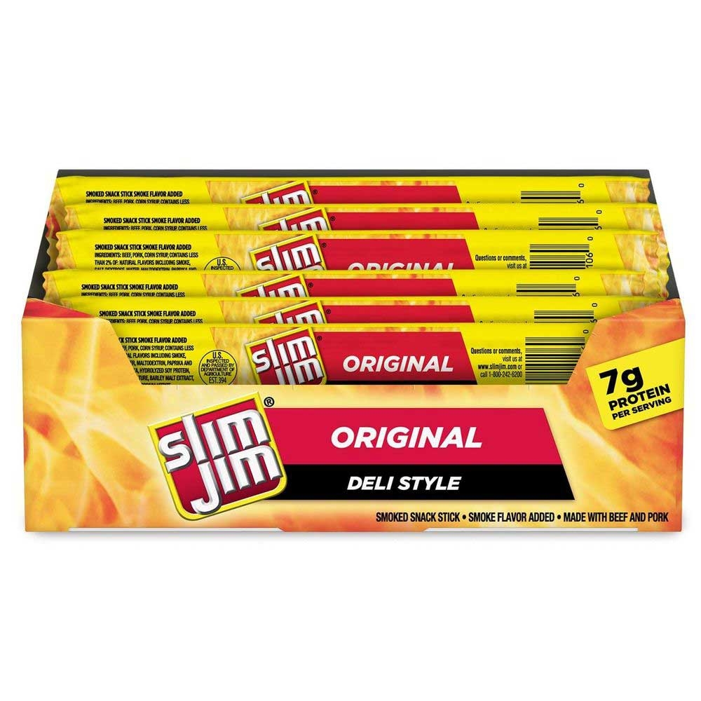 Slim Jim Original Flavor Deli Style Meat Sticks, 0.9 Ounce -- 144 Per Case