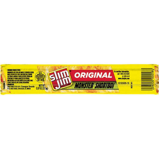 Slim Jim Monster Shortboy Original Snack Stick, 0.97 Ounce -- 216 Per Case