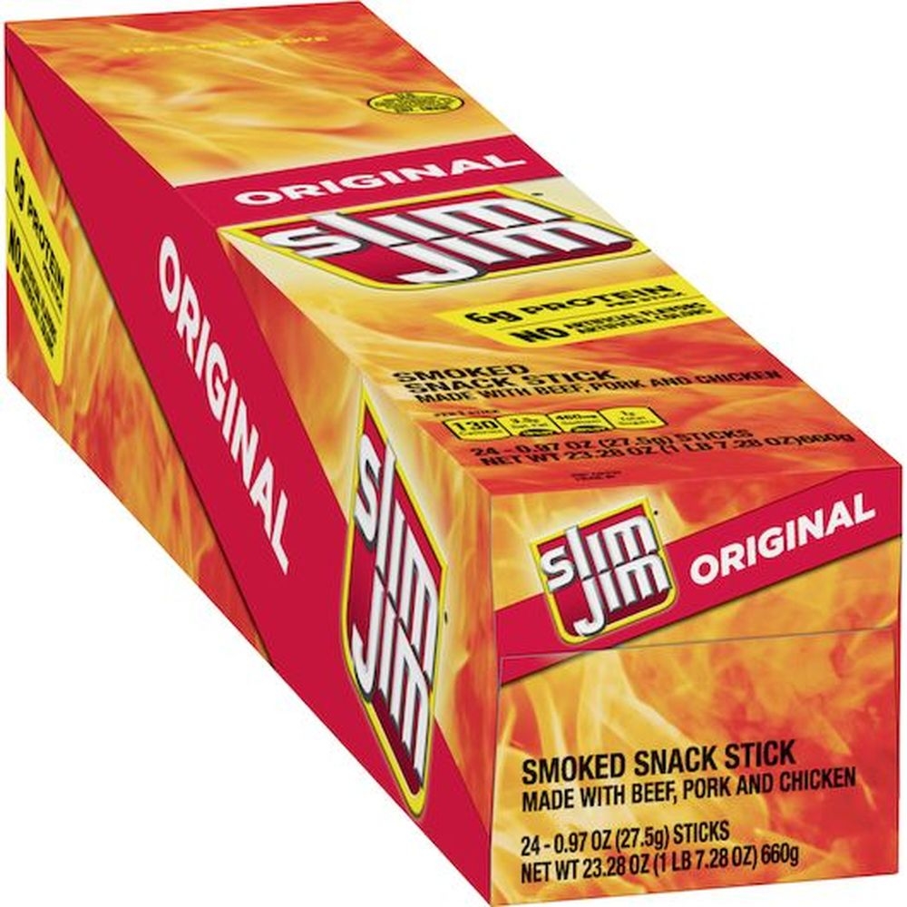 Slim Jim Original Smoked Meat Stick, 0.97 Ounce -- 144 Per Case