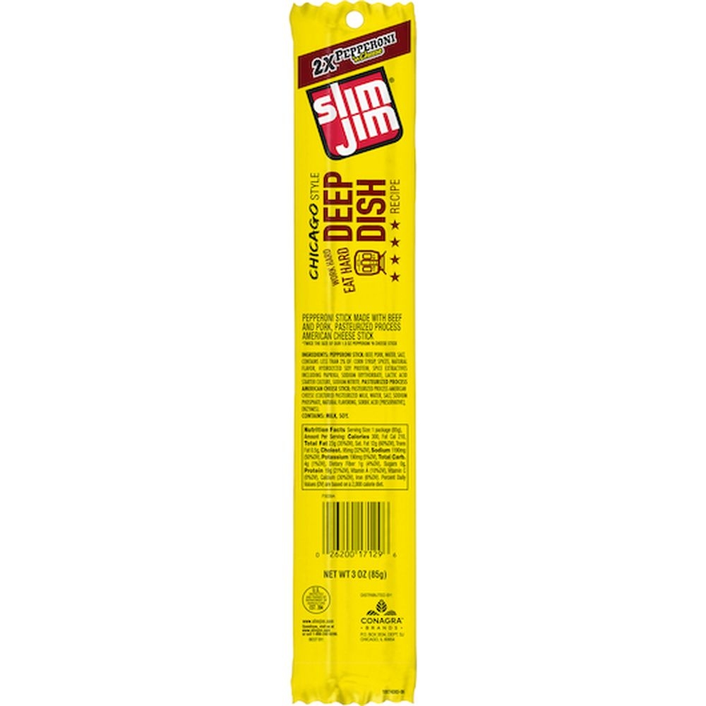 Slim Jim Beef Pepperoni And Cheese Snack Sticks, 3 Ounce -- 108 Per Case