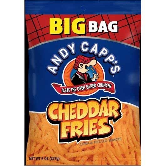 Andy Capp's Cheddar Fries Corn And Potato Snacks, 8 Ounce -- 8 Per Case