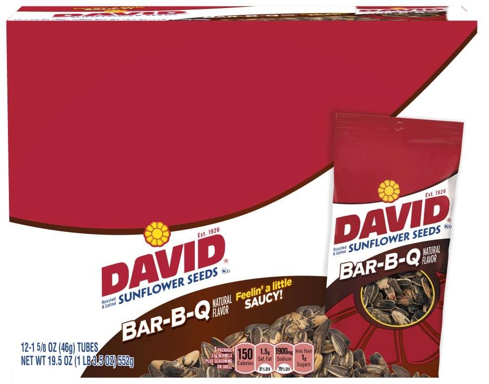 David Barbecue In Shell Unpriced Sunflower Seeds, 1.62 Ounce -- 144 Per Case