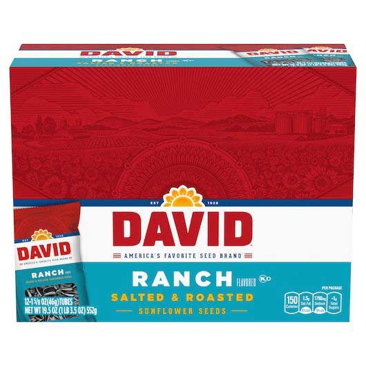 David Ranch Salted And Roasted Sunflower Seeds, 1.625 Ounce -- 144 Per Case