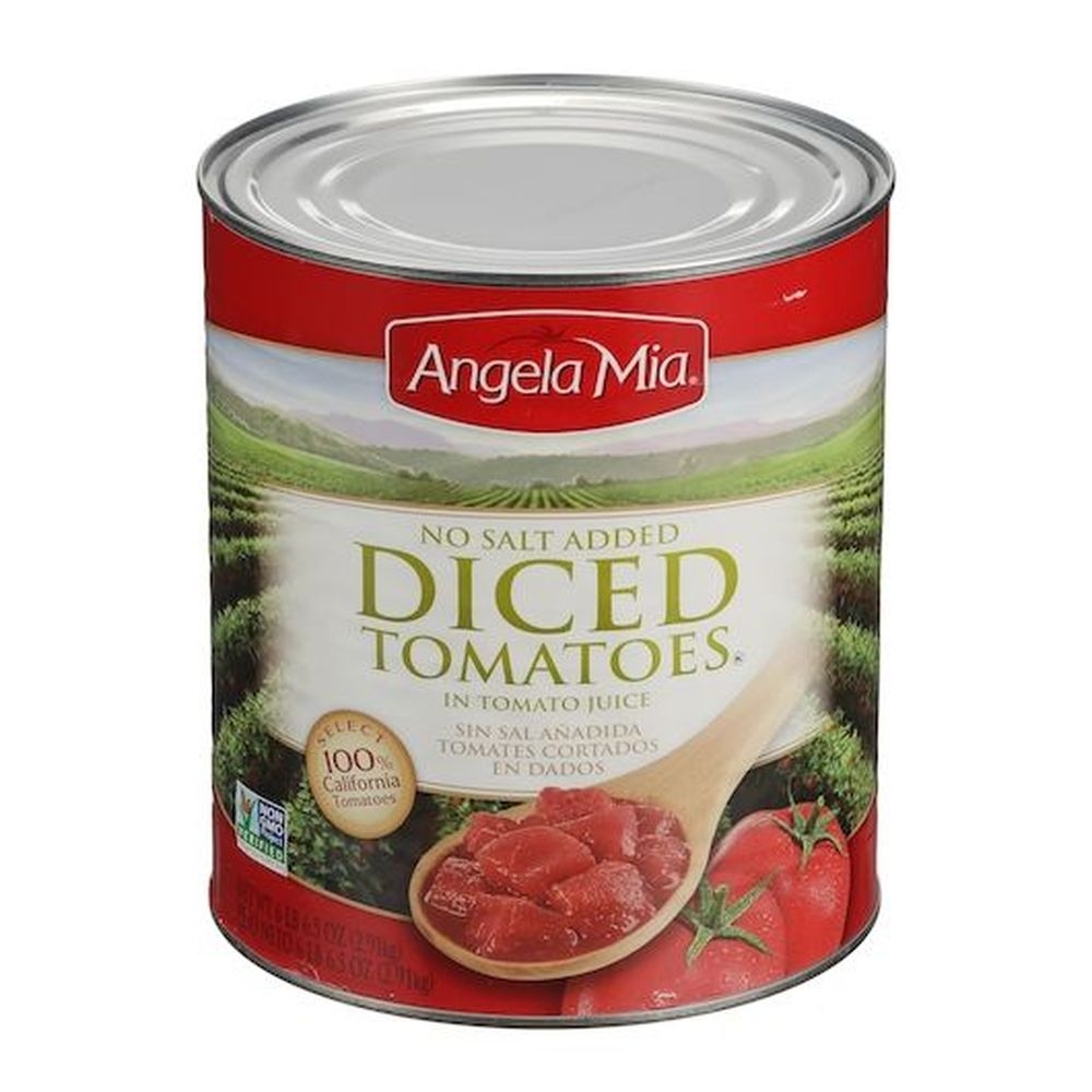 Angela Mia No Salt Added Diced Tomato In Tomato Juice, 102.5 Ounce -- 6 per case