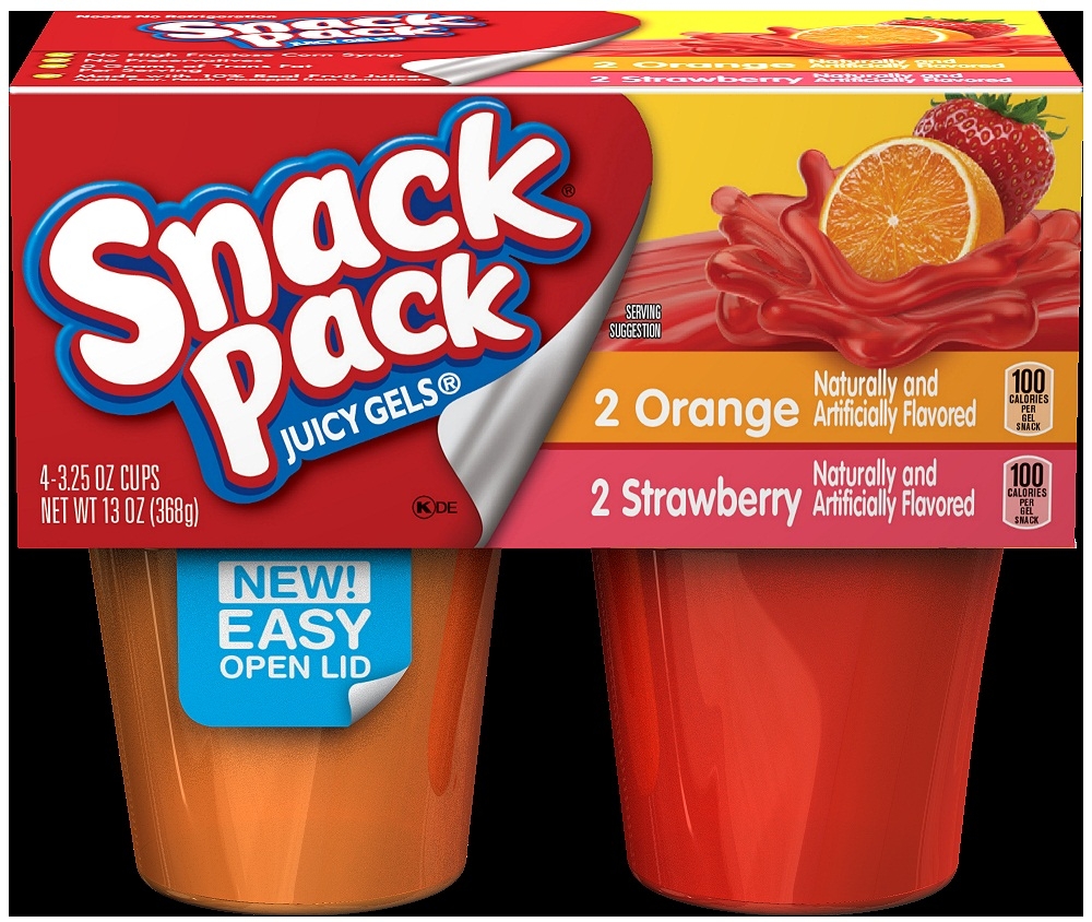 Snack Pack Strawberry And Orange Gelatin Pudding, 13 Ounce -- 12 Per Case