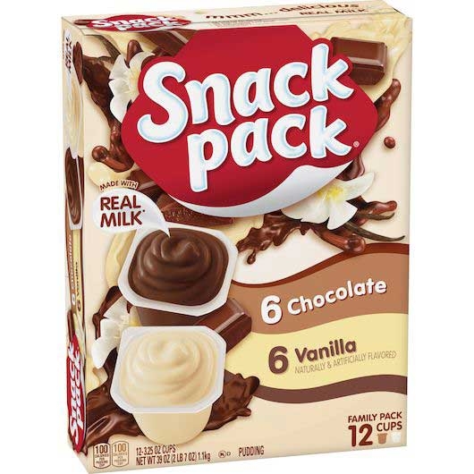 Snack Pack Chocolate Vanilla Pudding, Family Pack, 39 Ounce -- 6 Per Case