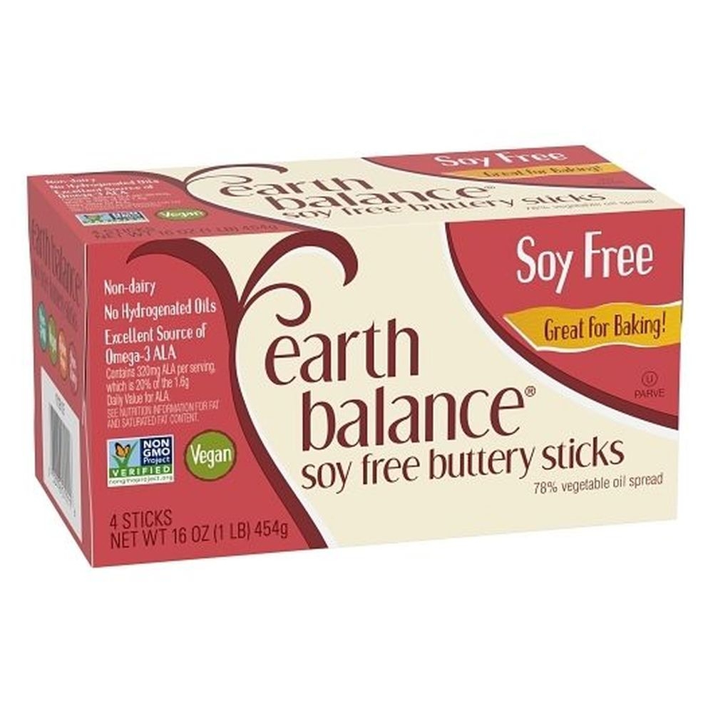 Earth Balance Soy Free Buttery Stick Spreads, 16 Ounce - 12 per case