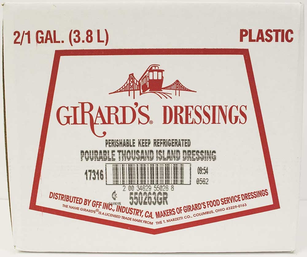 Girards Dressing Au Naturel Pourable Thousand Island Dressing, 1 Gallon -- 2 per case.