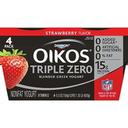 Oikos Triple Zero Nonfat Strawberry Blended Greek Yogurt, 21.2 Ounce -- 6 per case