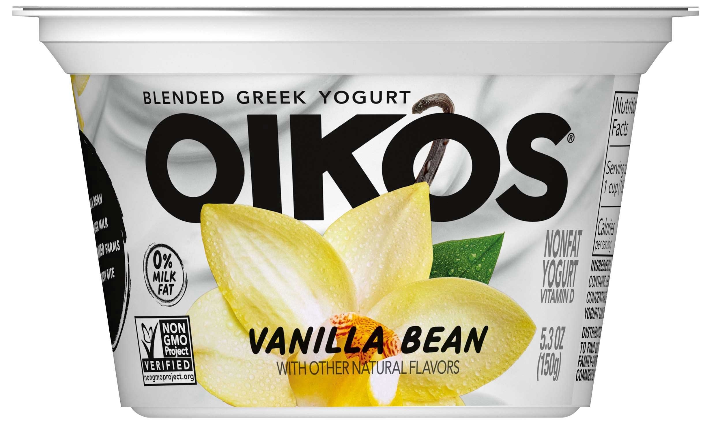 Oikos Dannon Core Vanilla Blended Nonfat Greek Yogurt, 5.3 Ounce Cup -- 12 per case