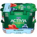 Activia Strawberry and Blueberry Nonfat Yogurt - Variety Pack, 48 Ounce -- 4 per case