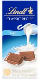 Lindor Classic Recipe Milk Chocolate Bar, 4.4 Ounce -- 72 per case