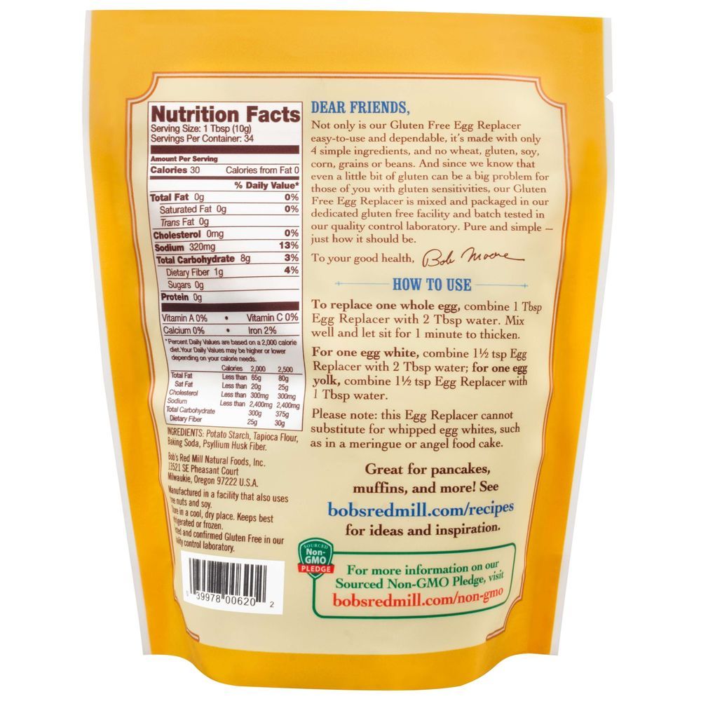Bob's Red Mill Gluten Free Egg Replacer, 12 Ounce -- 1 Each