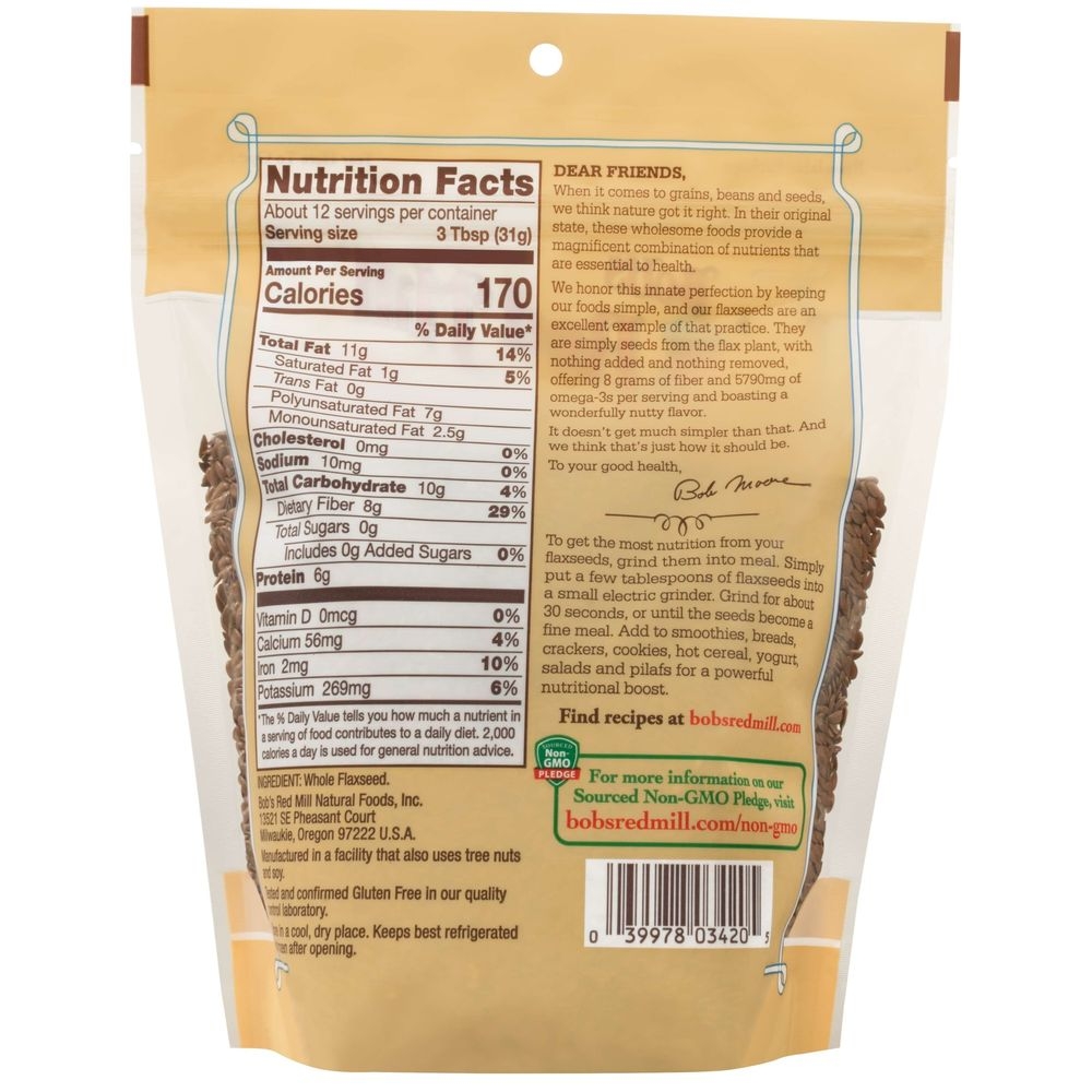 Bobs Red Mill Flaxseed, 13 Ounce -- 4 per case